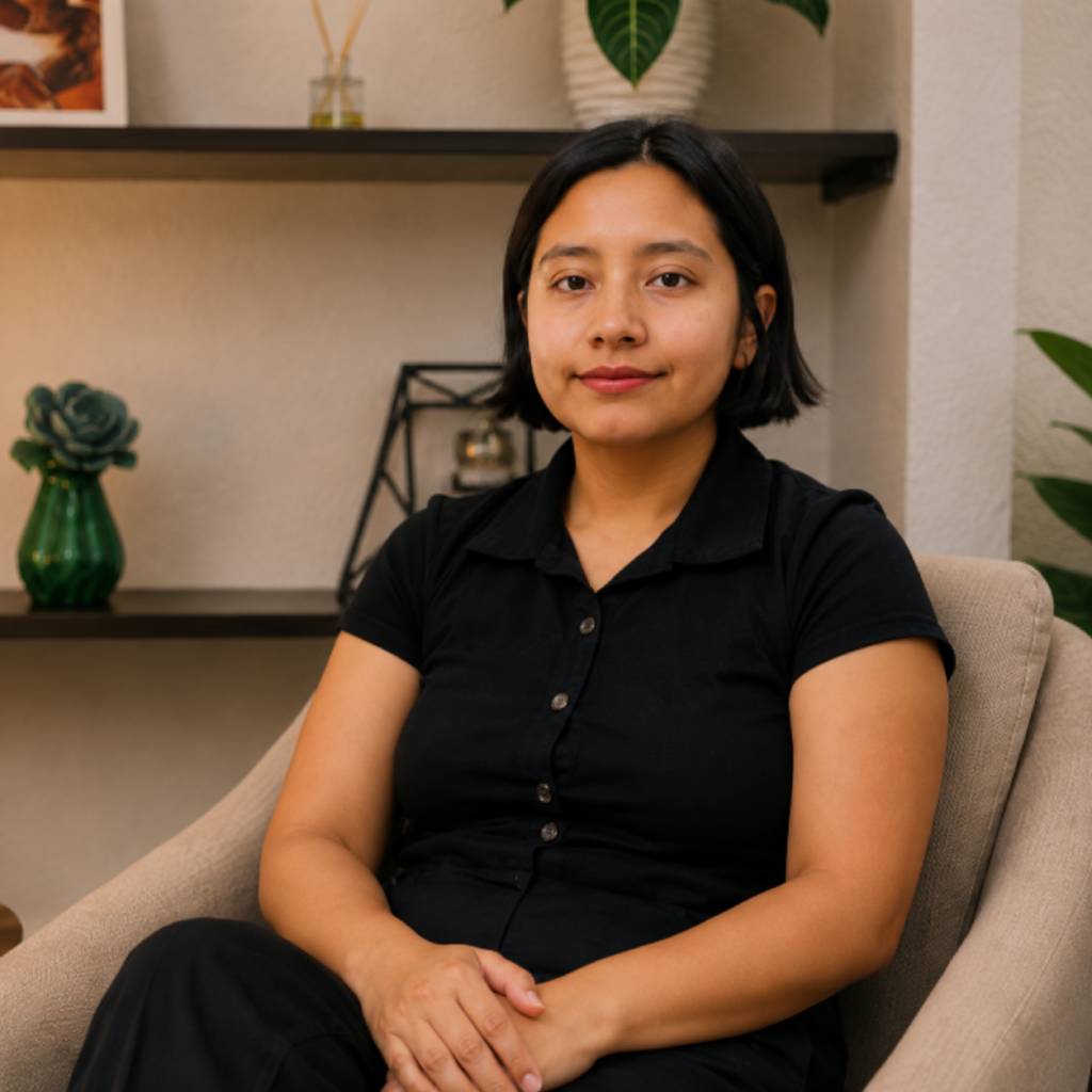 Retrato de Brenda Pacheco, psicóloga clínica y psicoterapeuta