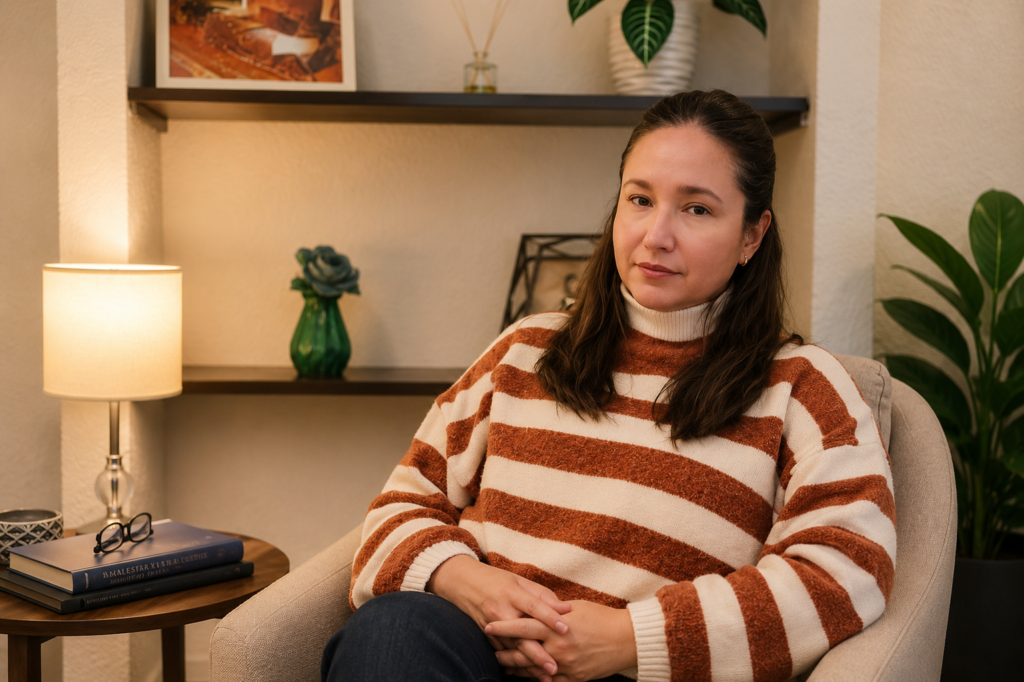 Fulvia Bruggeman en el consultorio de Psicólogos en CDMX