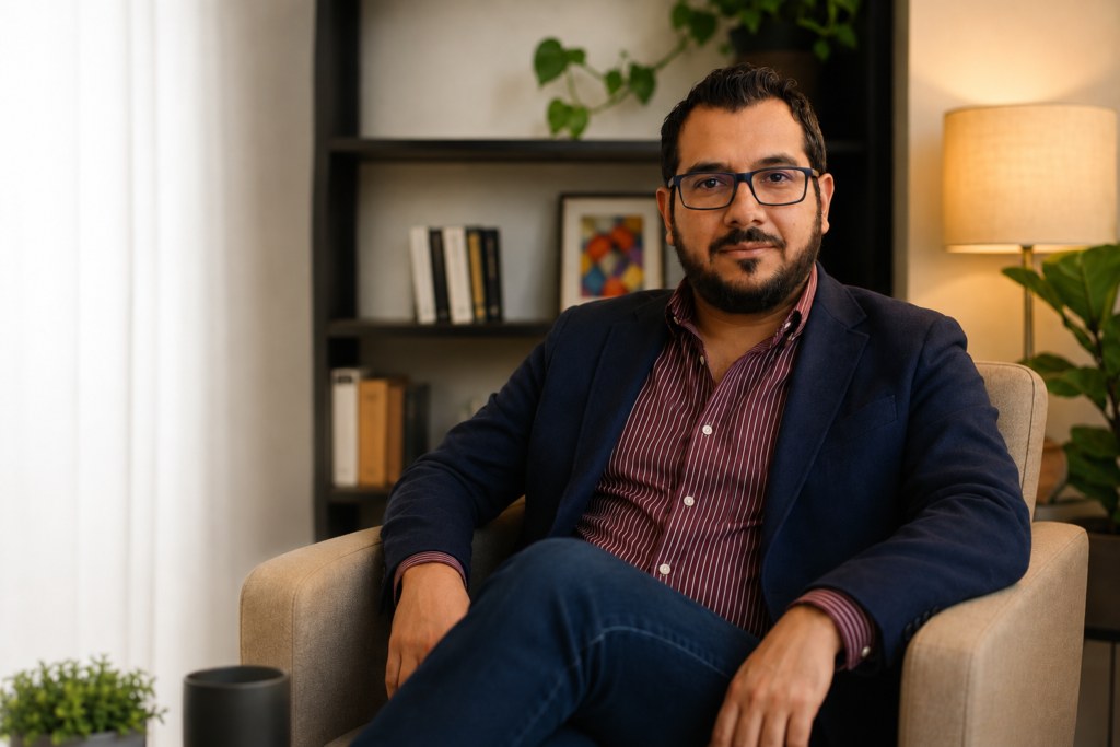 Héctor Rivera en el consultorio