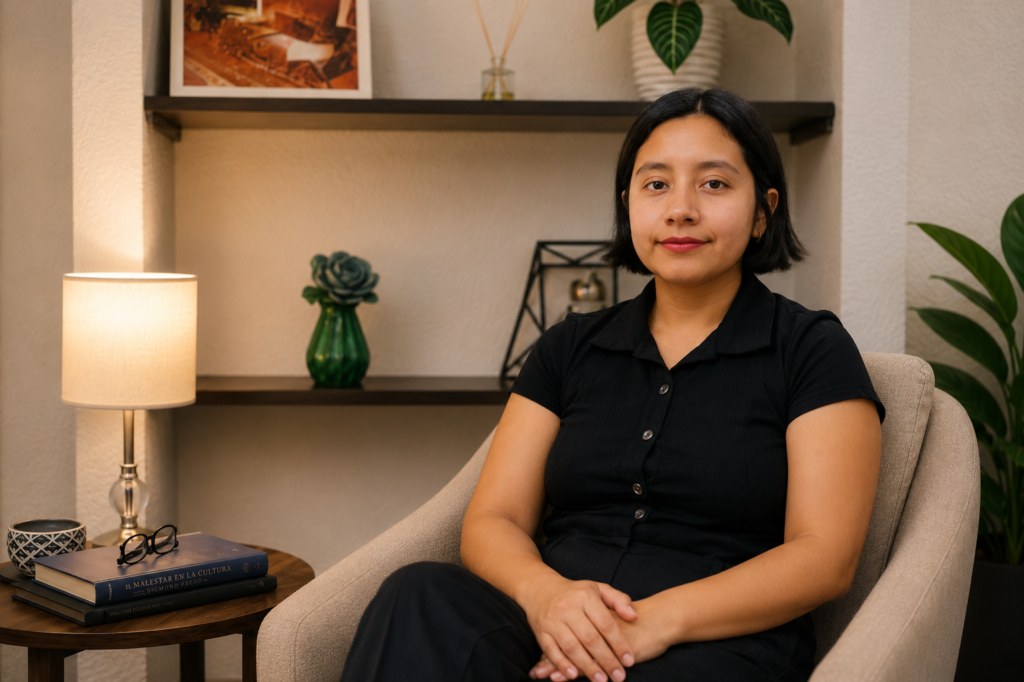 Brenda Pacheco en el consultorio